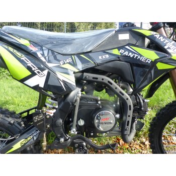 140ccm Dirtbike Cross Bike Pitbike KXD 609 Panther 17/14 Zoll Lichtmaske Grün