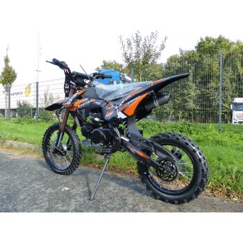 140ccm Dirtbike Cross Bike Pitbike KXD 609 Panther 17/14 Zoll Lichtmaske Orange