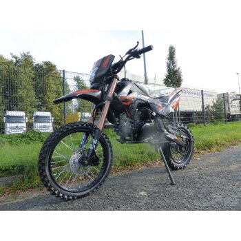 140ccm Dirtbike Cross Bike Pitbike KXD 609 Panther 17/14 Zoll Lichtmaske Orange